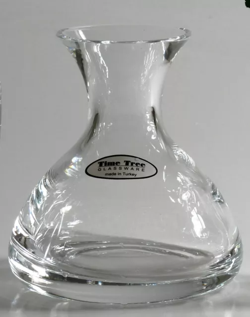 Time Tree Handmade Clear Turkish Glass Flared Vase Height 13cm