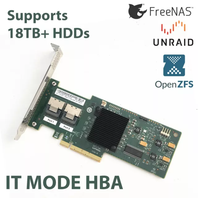 HBA Card IBM M1015 IT Mode SAS SATA 6Gbps LSI 9220-8i FreeNAS unRAID ZFS