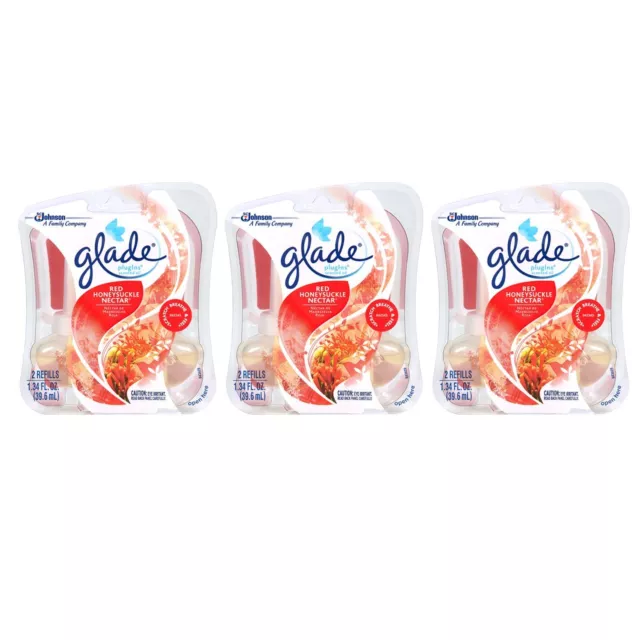 Glade Piso Refills Red Honeysuckle Nectar 1.34 Oz , 3 Pack