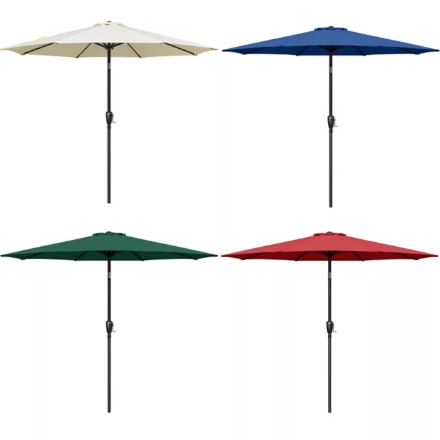 7.5 / 9ft Patio Outdoor Market Table Umbrella with Button Tilt & 6/8 Sturdy Ribs