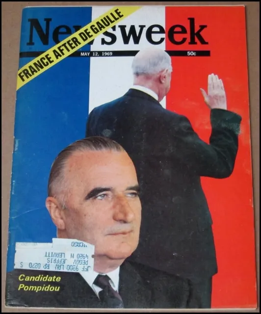 5/12/1969 Newsweek Magazine France After Charles de Gaulle Pompidou Pope Paul VI
