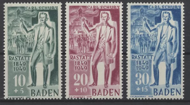 723565) FZ Baden Nr.50-52** 100. Jahrestag der bad. Revolution