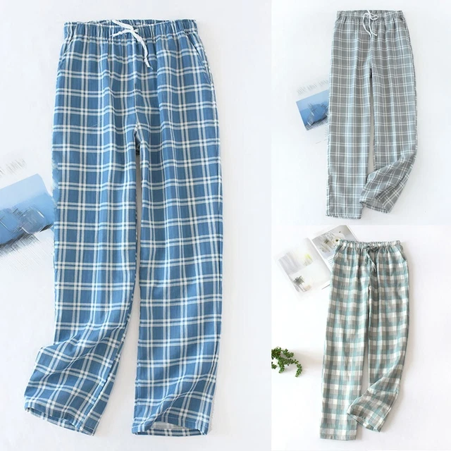 Pantaloni elastici in vita pigiama con lacci pantaloni morbidi cotone pigiama pantaloni