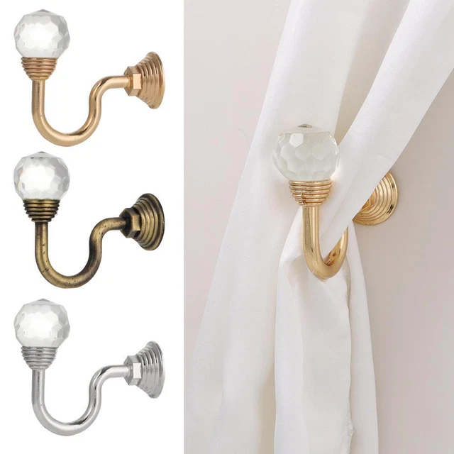 Hooks Crystal Curtain Holdbacks Crystal Bracket Curtain Hooks Fixing Holder