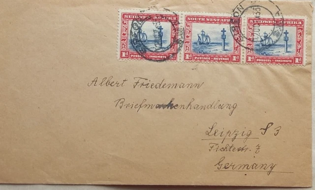 South West Africa 1935 Booklet Stamps Cover To Germany With Gibeon Postmark