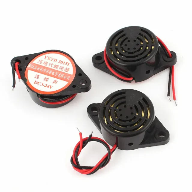DIY Project Wire Leads Electronic Continuous Alarm Sound Piezo Buzzer  DC3-24V