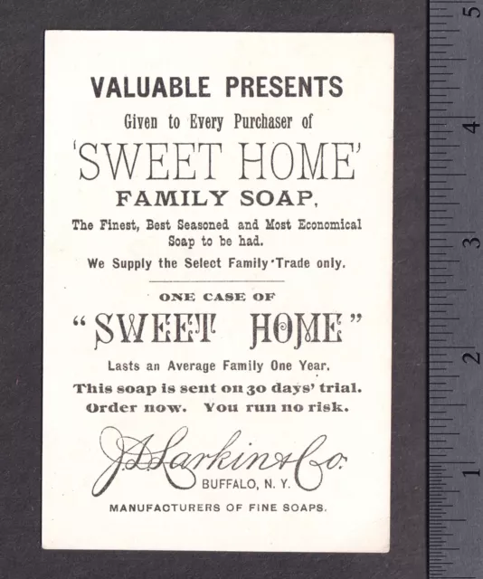 Andrew Johnson 1885 H603 J.D. Larkin & Co Sweet Home Soap Presidents Trade Card 3