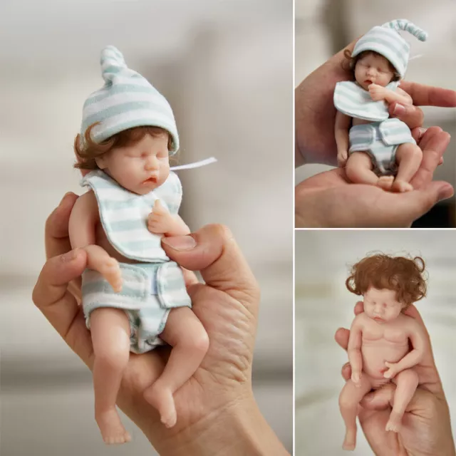 6in Handmade Reborn Baby Dolls Girl Full Body Silicone Toy Mini Doll Collection