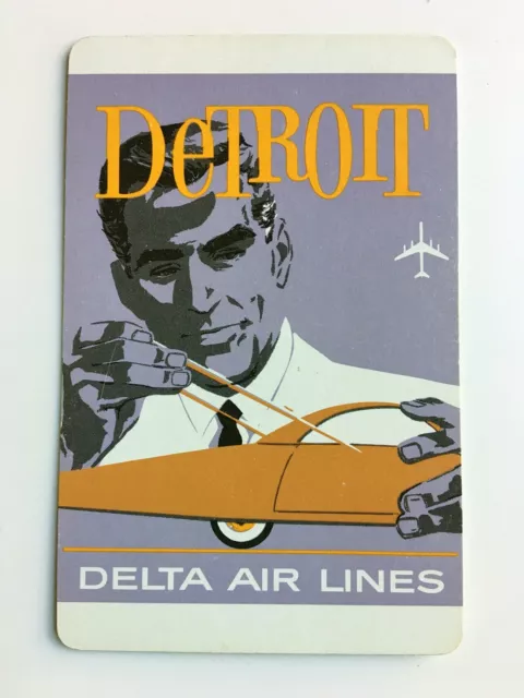Delta Air Lines Single Swap Playing Card - Detroit Theme