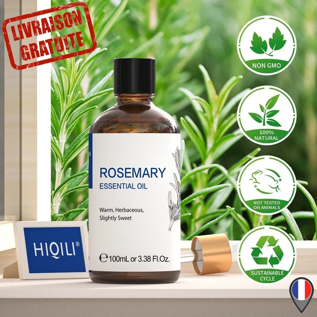 Huile Essentielle de Romarin 100ml Pure 100% Naturelle Massage Aromathérapie DIY