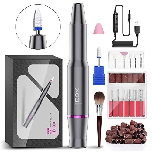 Taladro de uñas eléctrico profesional Xoali 25000 rpm lima de uñas eléctrica 12 en 1 sp...