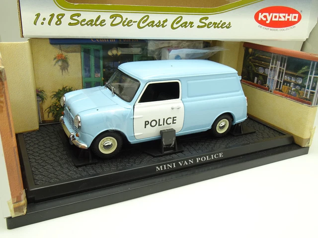 KYOSHO MINI POLICE Van - Light Blue 1:18 scale Diecast Car