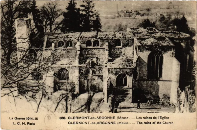 CPA AK 1914-15 CLERMONT-en-ARGONNE - Les ruines de l'Église (432393)