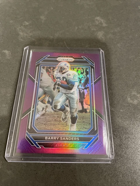 2022 Panini Prizm #102 Barry Sanders Purple Prizm /125 Detroit Lions HOF