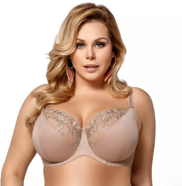 Ladies Underwired Full Cup Bra Large Bust Lace Plus Size 36 38 40