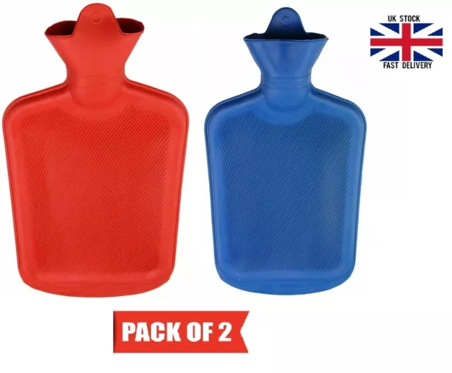 2 X2L Winter Natural Rubber Warm Hot Water Bottle Heat Aching Warmer Pain Relief