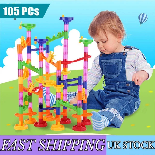 Marble Run Race Set Construction Building Blocks Toy Game Track Kid Maze 105 Pcs