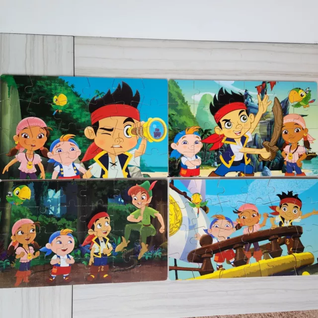 Disney's Jake and the Neverland Pirates 4 in 1 Wood Puzzles w/ Wood Storage Box