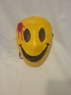 Happy smilie face mask. Halloween party, masquerade party mask.