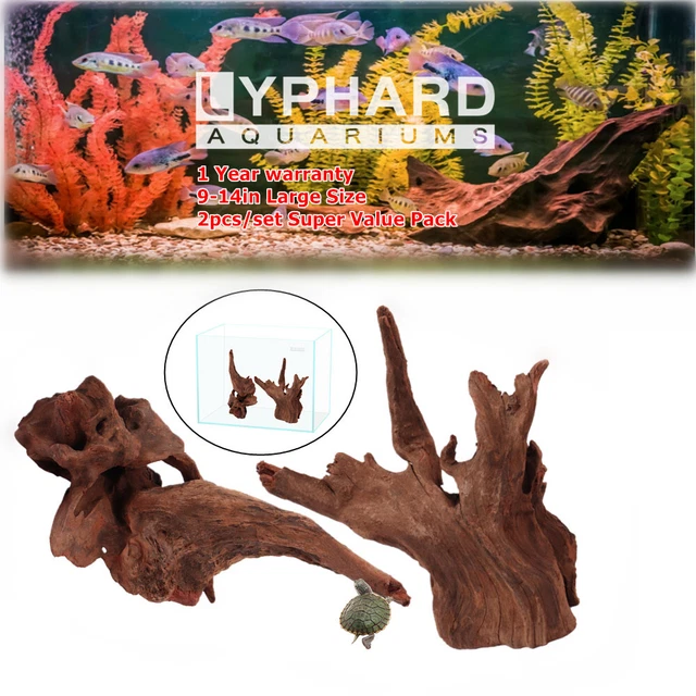 2X Driftwood for Aquarium Fish Tank Tree Stump Trunk Betta Cichlid Fish Turtle