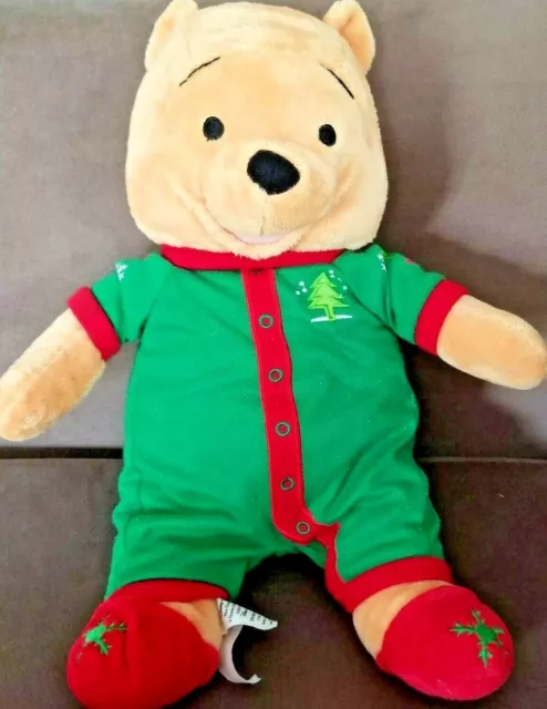 Winnie The Pooh Plush Christmas Disney Store Pajamas 16 Inch Stuffed 2011 Xmas