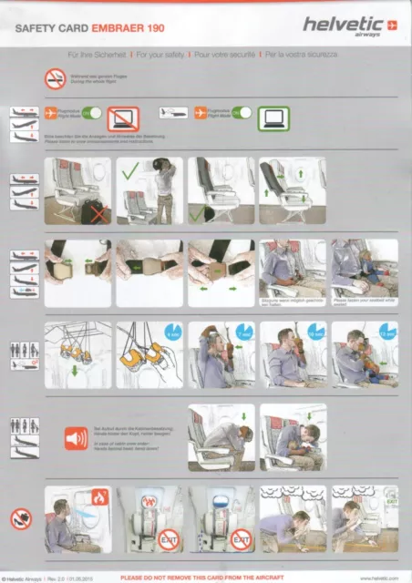 SAFETY CARD:  Helvetic Airways	Embraer 190	Rev 2.0 01.05.2015