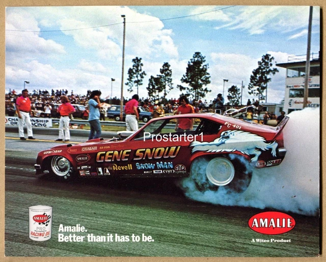 1974 Gene Snow "Revell Snowman" Vega Funny Car Amalie Oil Drag Racing Handout 1974 Gene Snow "Revell Snowman" Vega Funny Car Amalie Oil Drag Racing Handout
