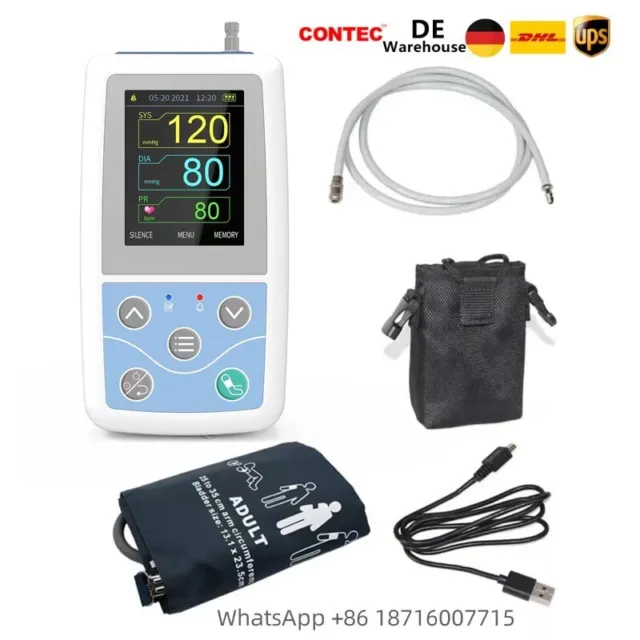 CONTEC Ambulantes Blutdruckmessgerät + Software 24h NIBP Holter mit ABPM50