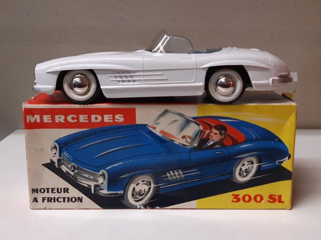 JOUET MERCEDES JOUEF ? EN TÔLE A ROULER SANS BOITE 14 CM 1950'S