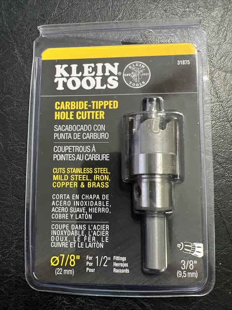 Klein Tools 31875 7/8 inch Carbide Hole Cutter Drill Bit  FREE SHIPPING!!!