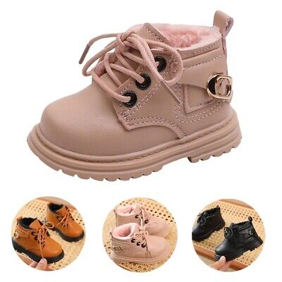 Baby Girls Boys Infant Toddler  Warm Fur Lined Snow Waterproof Ankle Boots Shoes