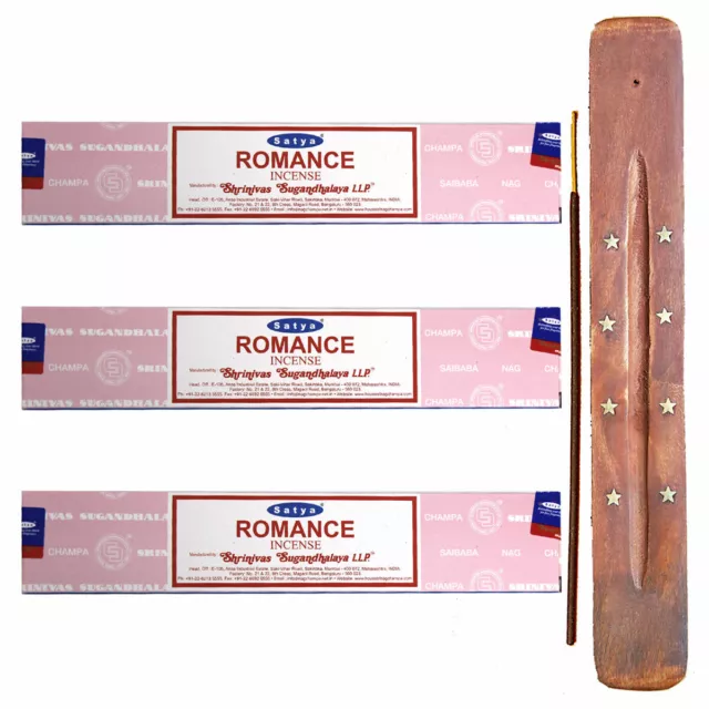 Booghe Incienso Nag Champa Palos 3x Paquete Con Varillas de Soporte Romance