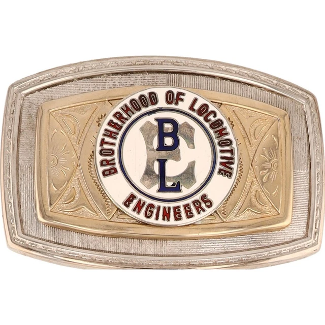Ble Fratellanza Di Locomotiva Ingegneri Ferrovia Union NOS Vintage Belt Fibbia