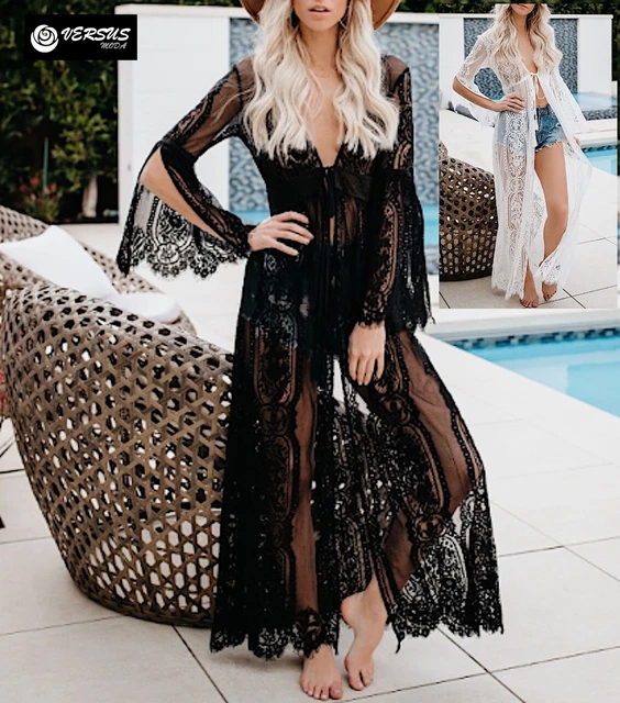 SPOLVERINO COPRICOSTUME MARE Casual Caftano Aperto Donna Woman Kaftan COV0202 EUR 31 90 PicClick IT