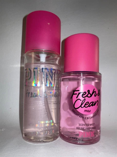 Victoria's Secret Pink Fresh & Clean Shimmer Perfume Mist Set Lot x 2