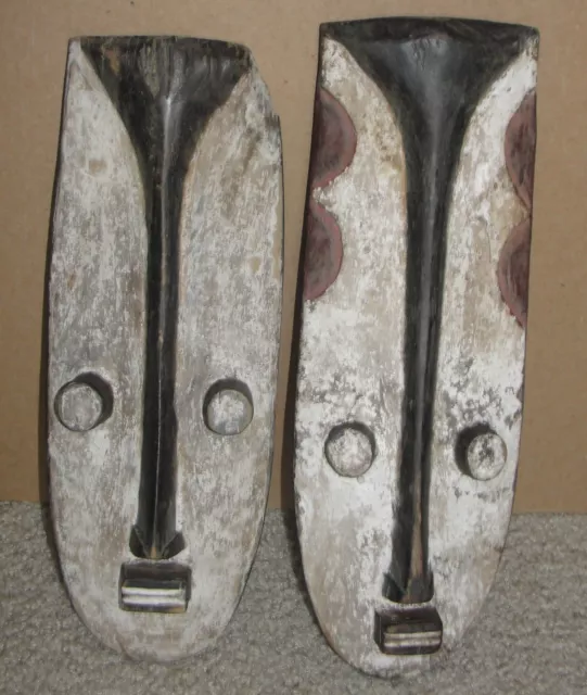 2 Old African Dan Gere Tribal Mask Grebo Kran Wee Wi  Art Baule Kwele Gabon