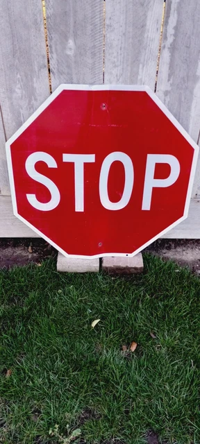 Large Vintage Retired Street Sign STOP Road Sign 30" X 30" Mancave She-Shed Large Vintage Retired Street Sign STOP Road Sign 30" X 30" Mancave She-Shed