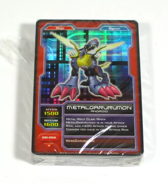 2004 BANDAI Digimon Monsters Card Game Deck (50 Cards) Metalgarurumon on Top