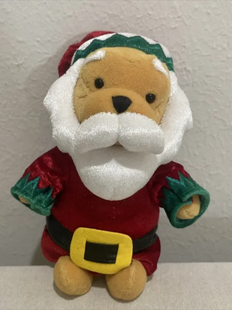 Disney Store Mini Bean Bag Plush  Winnie The Pooh Santa