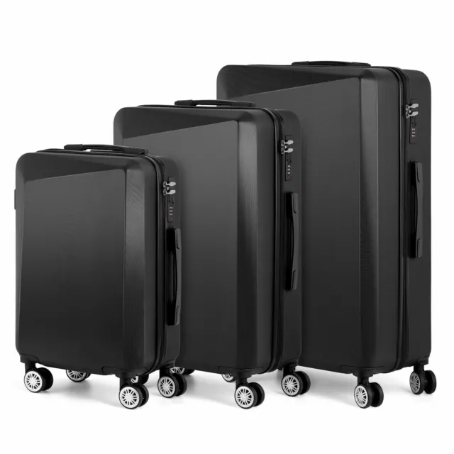 Luggage 3 Piece Set ABS Hardshell Lightweight Suitcase w/TSA Lock Spinner Wheels
