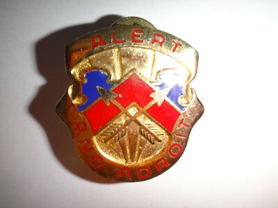 US Army 43rd Air Defense Artiglieria Unità Crest Insignia Paio Su Originale Card 