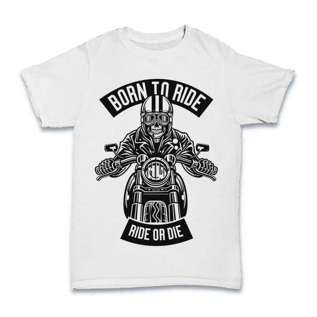 Maglietta Skull Rider Born To Ride moto biker S-3XL