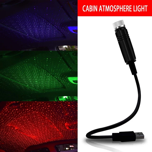 USB Car Accessories Interior Atmosphere Star Sky Lamp Ambient Night Lights US