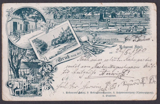 Gruss Aus Il Steinmühle Restaurant Schulz Ak Litho Boemia Bohemia Cesko Czech