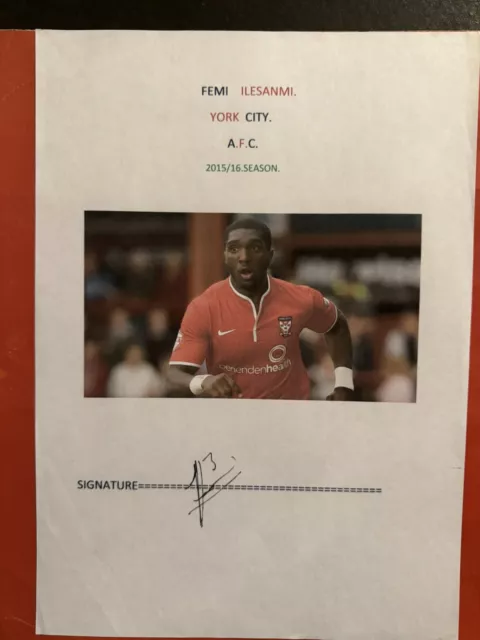 Femi Ilesanmi- York City Fc Signed Picture