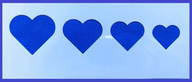 Flexible Stencil *MIXED HEARTS* Card Making Love - 8cm x 21cm - 190micron