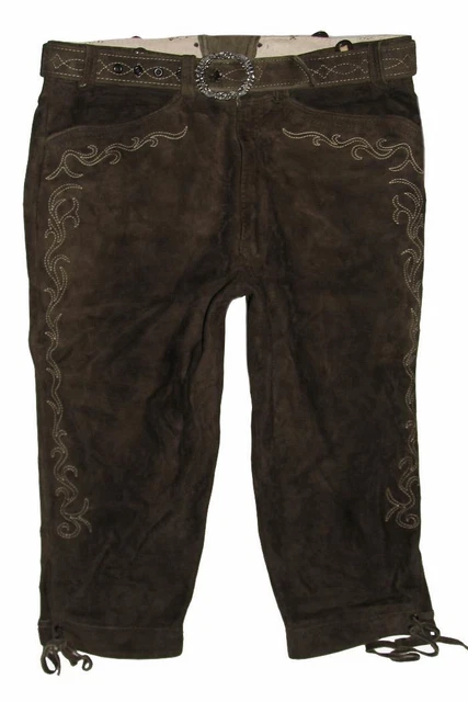 Beckert ginocchiera folcloristica - pantaloni in pelle / uomo - pantaloni folcloristici in oliva circa taglia 44