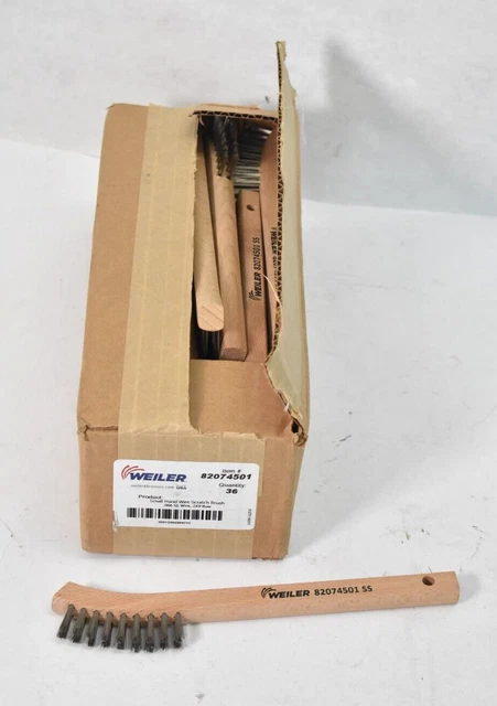 Lot of 36 Weiler Small Hand Wire Scratch Brushes 2 Rows x 9 Columns 82074501