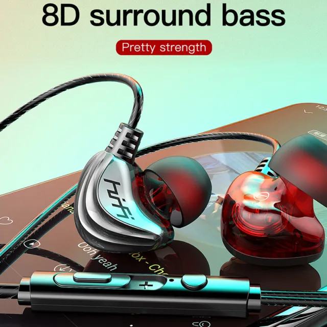 HIFI 6D Surround Bass In-Ear Wired Headphones 3.5mm Type C Earphone Sports Gamer
