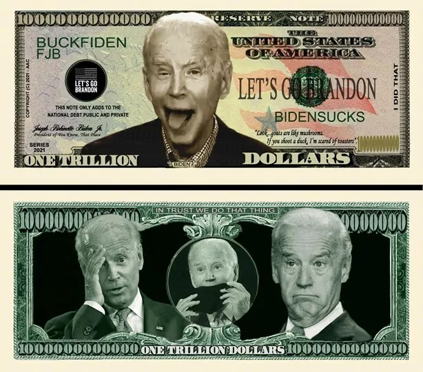 Joe Biden Geldschein Million Dollar US ! Satire Politik Humor Propaganda